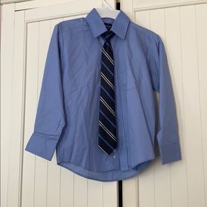 Boys size 8 shirt with clip on tie